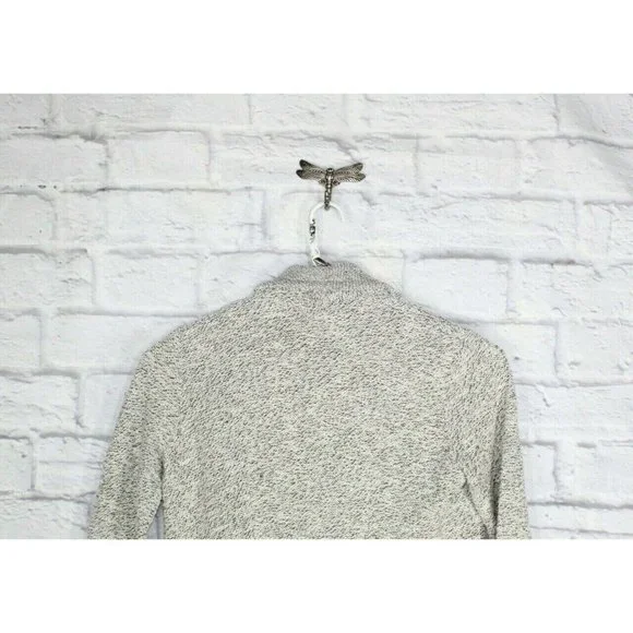 BNCI Blanc Noir White Gray Open Front Shawl Collar Cardigan Sweater XL - Picture 5 of 8